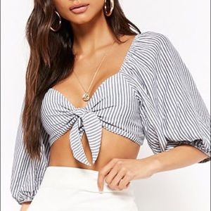 Tie front crop top